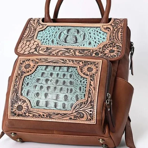 American Darling Backpack Genuine Western Leather Womens Bag Eleanor New - Picture 3 of 7